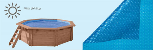 Copertura estiva della piscina in legno fuori terra da giardino con Liner sabbia Jardin CARRE 470