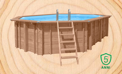 piscina in legno fuori terra rettangolare JARDIN BABY 210x210 cm: qualità e Sistema a incastro facilitato per una lunga durata.