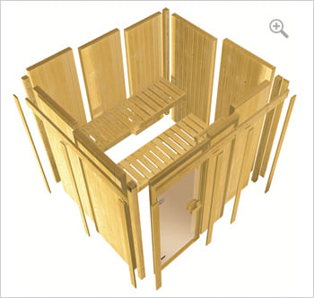 Sauna finlandese classica Lina coibentata: Kit sauna - struttura in legno