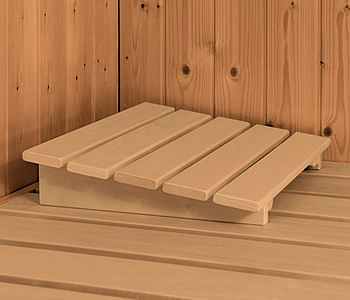 Sauna finlandese classica Laura coibentata: Kit sauna - Poggiatesta in legno massello di pioppoa